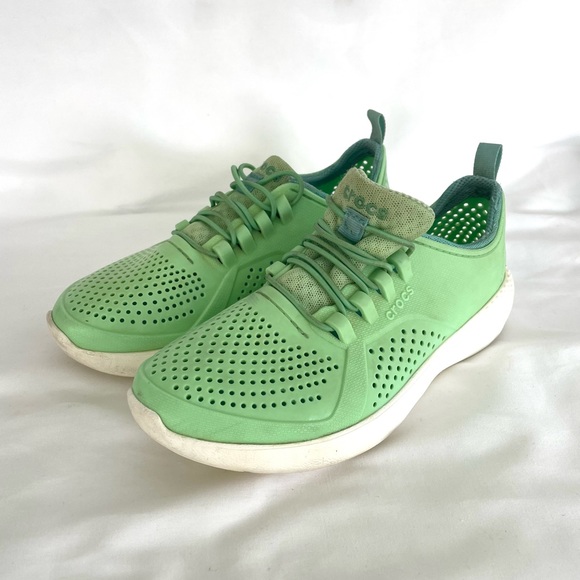 Crocs Literide Pacer K Girls US Size J2 Mint White - Picture 9 of 12